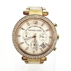 Michael Kors Womens Chronograph Rose Gold Tone Cry
